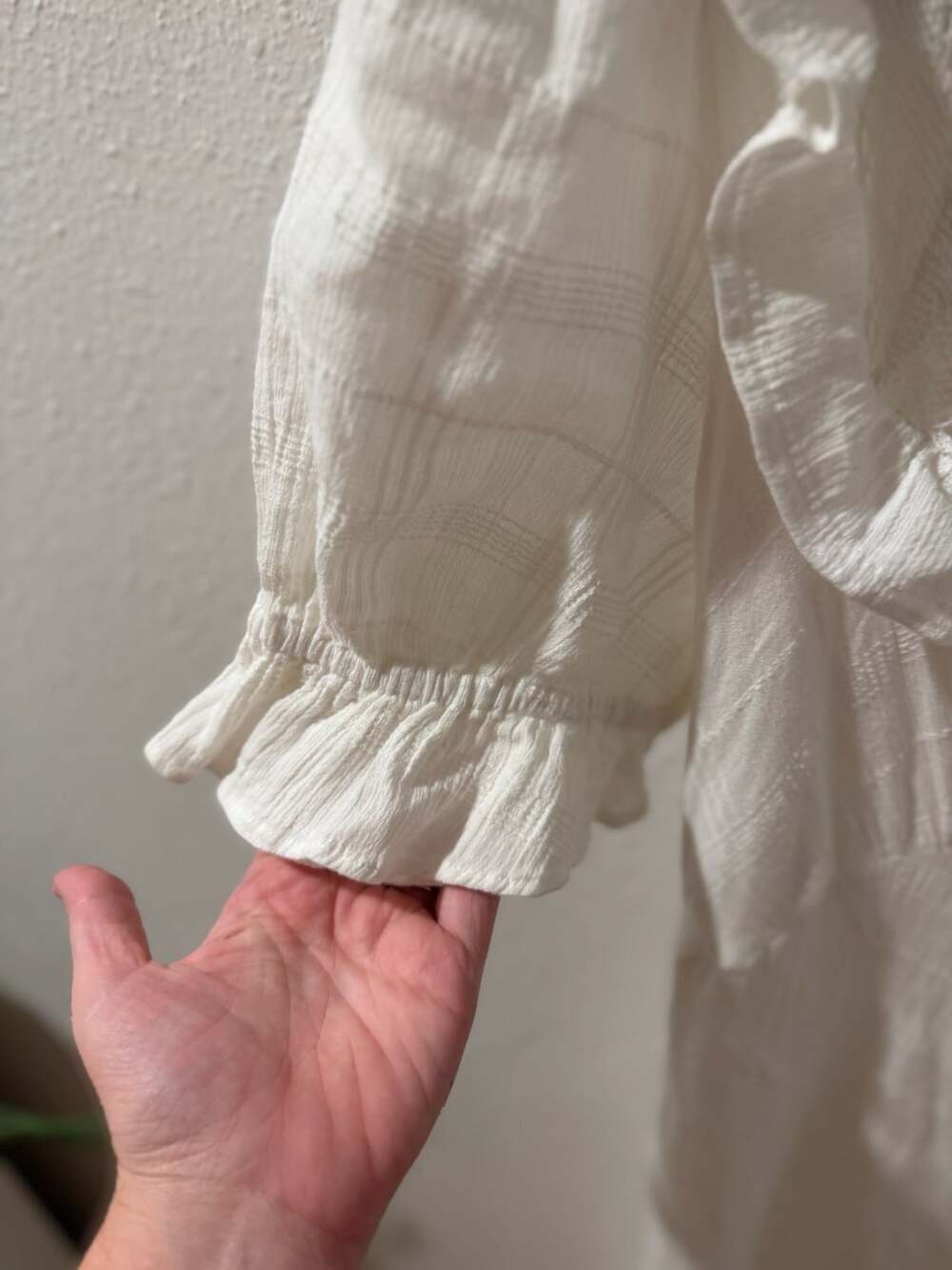Free People Midi Maxi Dress Size XL White Ruffle Cottagecore - Picture 4 of 12